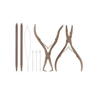 Kit d'extensions capillaires micro-liens en acier inoxydable personnalisé avec pinces de retrait et crochet de tirage professionnel pour micro-liens - Product Image 4