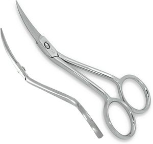 Tijeras Curvas Dobles de Acero Inoxidable Aprobadas por ISO, Tijeras Profesionales Curvas para Adelgazar Tela, para Máquina/Costura y Bordado - Product Image 1