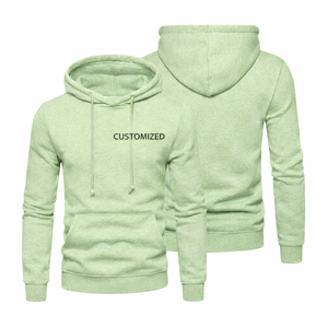 Knitted Custom <b>men</b> light green blank hoodie breathable customized Logo Plain <b>Pullover</b> Fashionable OEM service - Product Image 1