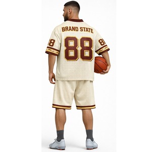 American Football Jersey and <b>Shorts</b> Set Breathable 100% <b>Polyester</b> Material Sportswear Custom American Football Jersey and <b>Shorts</b> - Product Image 3