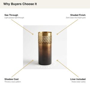 Handmade Brass & Steel Ombre Cylinder <b>Vase</b> 10 cm Dark to <b>Gold</b> Home Decor Wedding Hotel - Product Image 5