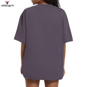 Camiseta de Verano para Mujer, 100% Algodón, Cuello Alto, Manga Larga, Logotipo Personalizado, Diseño Ecológico, Holgada, a la Moda - Product Image 4