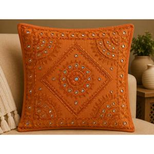 Bohemian Embroidered Cushion <b>Cover</b> Indian Handmade Decorative Pillowcase <b>Sofa</b> Bed Home Decor <b>Throw</b> Pillow - Product Image 2