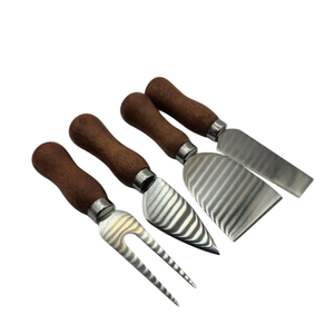 Juego de cuchillos para queso con mango de madera, mini rebanador y esparcidor de queso de acero inoxidable de primera calidad para tablas de charcutería, utensilios de cocina - Product Image 1