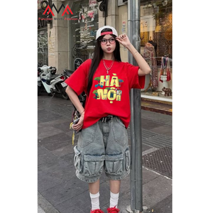 Camiseta Casual de Playa para Hombre, Manga Corta, 95% Algodón + 5% Elastano, Estampado Frontal (Estampado Gráfico) Rojo - Product Image 3