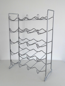 Range-bouteilles moderne en métal chromé à 5 niveaux, support de rangement argenté pour bar et fête - Product Image 5