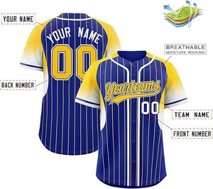 Maillot de baseball personnalisé à rayures pour hommes, femmes et jeunes, chemise de softball boutonnée, nom d'équipe, numéro et logo personnalisés - Product Image 2