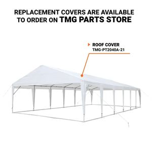 Tenda per feste da esterno per impieghi gravosi 20FT X 40FT per matrimoni, in tessuto telonato PE, con tetto a punta di 6FT 6" e soffitto a punta di 10FT, telaio TMG PT2040A - Product Image 4