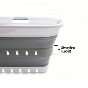Cesto per Bucato Pieghevole in Plastica da 42L (11 Galloni), Contenitore/Organizzatore Salvaspazio Richiudibile - Product Image 5