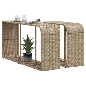 Étagère de rangement moyenne en rotin PE beige et acier thermolaqué - Product Image 4