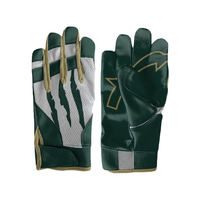 Guantes de Fútbol Personalizados HH-AF-043 Verdes con Detalles Dorados, Diseño de Palma Blanca, Estilo con Logotipo, Alta Retención de Aire, Transpirables, Agarre Mejorado