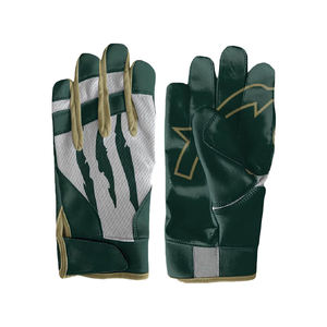 Green Football Gloves With Gold Accents And White Palm Design For Enhanced Grip And Performance - Product Image 6