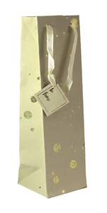 Bolsa de vino al por mayor con asas de cinta de satén con estampado de lámina, hecha a mano con papel de algodón reciclado, para regalo de cumpleaños o aniversario. - Product Image 2