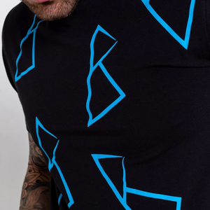 Conjunto de verano para hombre, informal, transpirable, con camiseta de manga corta y pantalones cortos, conjunto sólido de dos piezas, ropa de hombre, de algodón transpirable. - Product Image 2