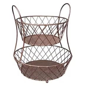 Panier à fruits moderne en métal, organisateur de rangement élégant pour la maison, la cuisine et la salle à manger - Product Image 6