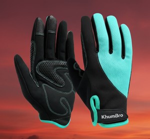 Guantes de Ciclismo KhumBro, Dedos Completos, Antideslizantes, Palma Transpirable, Poliéster y Nailon, Unisex, Cierre de Tirón - Product Image 2