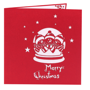 Carte pop-up 3D style globe de Noël, cartes de vœux faites à la main avec enveloppe, cartes 3D pop-up pour Noël, cartes de vœux 3D - Product Image 2
