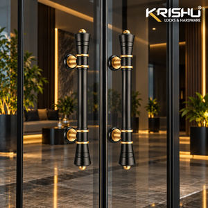 Manija de Puerta de Latón Negro Dorado de Estilo Europeo, Barra de Tracción para Entrada Principal, Herraje Duradero para Muebles - Product Image 4