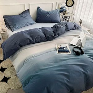 Gradient Blue 3PCS Duvet Cover Set Galaxy Space Comforter with Zipper Closure 1 Duvet Cover & 2 Pillowcases-King Size - Product Image 2