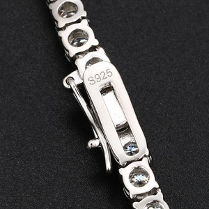 Elegante Pulsera de Cadena de Plata 925 con Moissanita VVS, Estilo Hip Hop Clásico, para Regalo de Boda, Unisex - Product Image 3