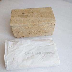Travertine Stone Multifunctional Eco-Friendly Tissue <b>Box</b> Cover Minimalist Handmade Customizable Bathroom <b>Vanity</b> Decor Waterproof - Product Image 3
