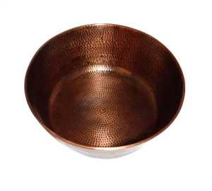 Bol de service de luxe bicolore en cuivre martelé avec intérieur en acier inoxydable, bol à salade de fruits en métal or rose, vaisselle moderne - Product Image 5