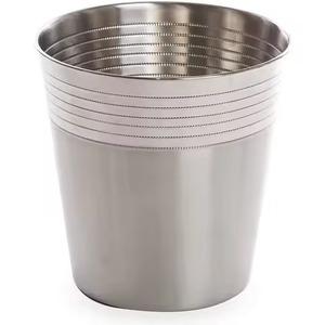 Metal <b>Mesh</b> Storage Bucket Cylindrical Open Top Minimalist Style Indoor Outdoor Household Use Durable Trash Can - Product Image 5