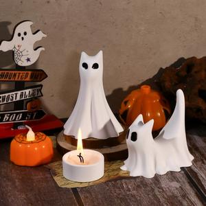 Halloween Ghost Cat Doll Candle Gypsum <b>Resin</b> Candle <b>Silicone</b> <b>Mold</b> - Product Image 3