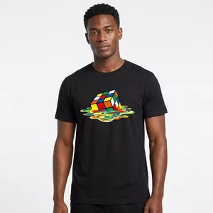 Custom 220g GSM Blank <b>Box</b> Tee T-shirt Men <b>Drop</b> Shoulder Loose Fit 100% Premium Cotton Short Sleeve Formal Canvas Fabric - Product Image 3