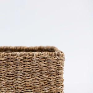 Handwoven Natural Seagrass <b>Rectangular</b> <b>Basket</b> Storage Organizer for Home Decor - Product Image 2