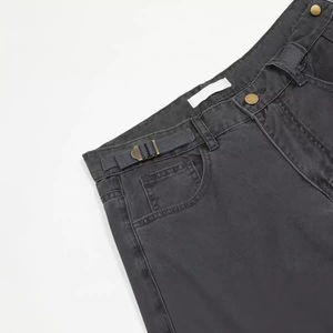MEESAM LEATHER HOSIERY Unisex 100% Cotton Quick Dry High Waist Heavyweight Vintage Regular Fit Straight Denim <b>Jeans</b> Embossed - Product Image 2