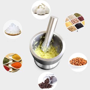 Premium Stainless Steel Alloy Steel Mortar and Pestle Durable Heavy Duty Spice <b>Grinder</b> for Kitchen Use - Product Image 3