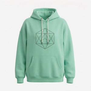 เสื้อฮู้ดดี้โอเวอร์ไซส์สำหรับผู้หญิง มีกระเป๋าหน้า ผ้าคอตตอนหนานุ่ม แฟชั่นเสื้อพูลโอเวอร์ สกรีนโลโก้ได้ - Product Image 1