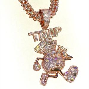 Pendentif en argent 925 avec certificat GRA, testeur de diamant, motif sac à monnaie, moissanite VVS - Product Image 1