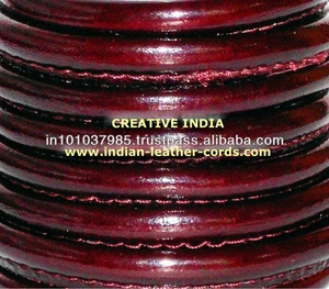 Cordón de cuero redondo de 2mm de todos los tamaños al por mayor en colores mate metálico regular y Vintage para manualidades y accesorios de joyería - Product Image 3