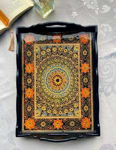 Plateau en bois imprimé avec logo d'équipe pour les fêtes de porte-à-porte, idéal pour le service des aliments lors des jours de match, vente en gros de plateaux de service - Product Image 1