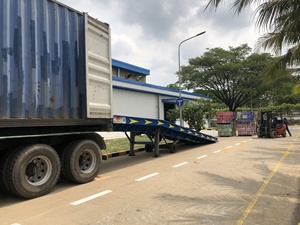 Best 10 Tons <b>Hydraulic</b> Dock Ramp for Forklift With KONJO-RE Anti-slip Mesh Floor With Electric <b>Hydraulic</b> Pump Warranty 1 Year - Product Image 4