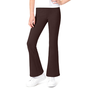 Leggings évasés pour enfants en coton et élasthanne beige, taille élastique, pantalon d'uniforme scolaire pour filles - Product Image 4