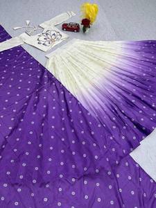 Lehenga Choli en Chinon Riche avec Impression Numérique et Broderie Manuelle, Violette 76449 - Product Image 4