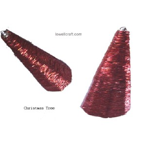 เครื่องประดับตกแต่งต้นคริสต์มาสทรงต้นไม้ทำมือจากอินเดีย คุณภาพดีที่สุด 3 ขนาด ต้นคริสต์มาสรูปกรวยประดับเลื่อมและลูกปัด - Product Image 3