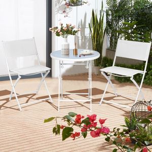 Set di 3 Pezzi Tavolo Bistrot Pieghevole per Balcone o Spazi Esterni per Uso in Giardino - Product Image 3