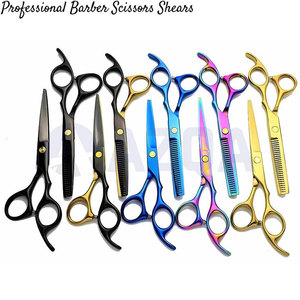 Juego de Tijeras Profesionales de Acero Inoxidable con Recubrimiento Negro para Cortar y Entresacar Cabello, para Uso en Barberías y Salones de Belleza - Product Image 5