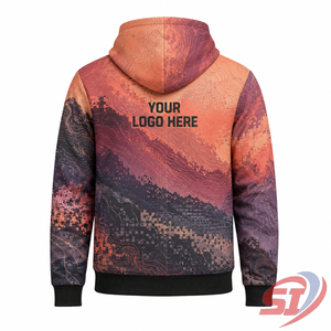ผู้ผลิตเสื้อฮู้ดดี้แบบกำหนดเอง พิมพ์ลายดิจิตอล Sunset ซิปเต็มตัว สตรีทแวร์ แบรนด์ส่วนตัว โลโก้ OEM ขายส่ง เสื้อผ้าแฟชั่น - Product Image 2