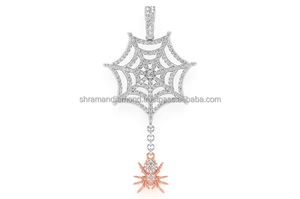 จี้รูปแมงมุมแบบแขวน 10K ทองคำแท้ ประดับเพชรโมอิสซาไนต์ ดีไซน์ทันสมัยไม่ซ้ำใคร สร้อยคอทองคำแท้ ของขวัญสุดหรู - Product Image 6