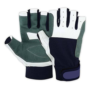 Gants de sport demi-doigts gris-bleu en PU unisexe pour sports nautiques antidérapants avec fermeture auto-agrippante toutes saisons, gants de sport demi-doigts gris-rouge - Product Image 6