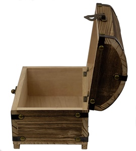 Rương Kho Báu Bằng Gỗ Cổ Điển Trang Trí Với Nắp Bản Lề 90 Độ Hộp Gỗ Thiết Kế Kiểu Cũ - Product Image 4