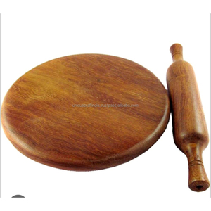 Chakla Belan en bois finition noyer foncé |   Planche à rouler le roti et broche de qualité supérieure, fabriquées à la main |   Décoration de cuisine rustique - Product Image 4