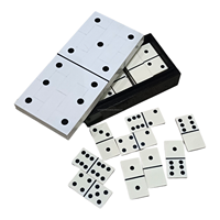 Ensemble de dominos professionnel de luxe, écologique, bicolore, fait main en résine, moderne, 28 pièces, avec étui de rangement pour tuiles de 2x1 pouce