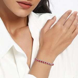 Bracelet en or 18 carats plaqué or avec diamant synthétique taille Asscher, tendance, unisexe, pour femme et homme, cadeau de mariage, bijou de mode - Product Image 3
