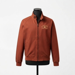 Veste décontractée pour homme, style sportif, col montant, capuche, logo frontal, tissu premium, fermeture éclair, mode urbaine, légère - Product Image 1